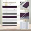 Deswell Doppelrollo Klemmfix ohne Bohren Weiß-Grau-Lila B60 x H130 cm (Stoffbreite 56cm) Rollos für Fenster ohne Bohren für Fenster mit Lichtdurchlässig & Verdunkelnd/Höhe Stufenlos Verstellbar Bild 3