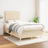 vidaXL Boxspringbett mit Matratze Creme 120x200 cm Stoff, Härtegrad: H2 [3142326] Bild 2