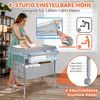 Orzbow Tragbarkeit Baby Wickelkommode mit Schubladen und Nachtlicht, Höhenverstellbare Mobiler Baby Wickeltisch Klappbar mit Sicherheitsgurt, Geräumiger Stauraum Baby Changing Table, Grau Bild 5