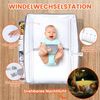 Orzbow Tragbarkeit Baby Wickelkommode mit Schubladen und Nachtlicht, Höhenverstellbare Mobiler Baby Wickeltisch Klappbar mit Sicherheitsgurt, Geräumiger Stauraum Baby Changing Table, Grau Bild 2