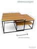 2er Set Couchtische - Eiche / Metall Bild 2