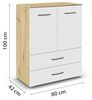 rauch Aditio Box, Kommode, 2-türig, 2 Schubladen, mit Softclose-Funktion, Farbe Weiß/Eiche Artisan, BxHxT 80x100x42cm Bild 3