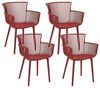Gartenstuhl 4er Set PESARO Rot Bild 1