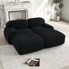 Ball & Cast Cord Sofa, Boneless Couch mit Ottomane, Ohne Montage, Sofa Modular mit Polsterung für Wohnzimmer, Schlafzimmer, Schwarz, 2 Sitze + 2 Ottomane Bild 4