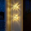 Spetebo LED Stern Metall schwarz 2er Set für Außen batteriebetrieben, Timer, LED fest integriert, warm weiß, IP44 Spritzwasserschutz Bild 5