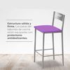 ASTIMESA - Hohe Küchenhocker mit Rückenlehne - Gestell aus Aluminium und Sitzfläche aus Kunstleder - Farbe des Sitzes: Aubergine, Lieferumfang: 1 Stück, Maße: 90 cm (Gesamthöhe) Bild 4