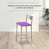 ASTIMESA - Hohe Küchenhocker mit Rückenlehne - Gestell aus Aluminium und Sitzfläche aus Kunstleder - Farbe des Sitzes: Aubergine, Lieferumfang: 1 Stück, Maße: 90 cm (Gesamthöhe) Bild 2