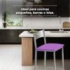 ASTIMESA - Hohe Küchenhocker mit Rückenlehne - Gestell aus Aluminium und Sitzfläche aus Kunstleder - Farbe des Sitzes: Aubergine, Lieferumfang: 1 Stück, Maße: 90 cm (Gesamthöhe) Bild 5