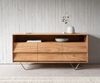 Sideboard Eloi 145x40 cm Akazie Natur 6 Schubladen V-Fuß Edelstahl Bild 3