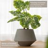 VIVANNO Blumentopf Fiberglas BERBELIT Rund - Grau Beton-Design (1 St), 42x30 cm Bild 2