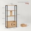 Standregal Bücherregal mit Schrank 58 x 24 x 120 cm eiche hell Bild 3