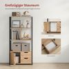 Standregal Bücherregal mit Schrank 58 x 24 x 120 cm eiche hell Bild 5