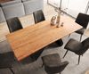 Esstisch Edge 200x100 Akazie Natur W-Gestell Metall Schwarz Live-Edge Bild 5