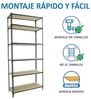 Simonrack Schwerlastregal, Lagerregal, 250 x 90 x 40 cm, Metallregal, Kellerregal, Biegestelle 150 kg, 6 Holzfachböden, Anthrazit/Holz - Maderclick Bild 5