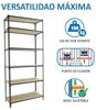 Simonrack Schwerlastregal, Lagerregal, 250 x 90 x 40 cm, Metallregal, Kellerregal, Biegestelle 150 kg, 6 Holzfachböden, Anthrazit/Holz - Maderclick Bild 4