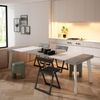 Skraut Home | Ausziehbarertisch | Multifunktionaler ausziehbarer | 260 | Für 12 Gäste | Hölzerne Beine | Moderner Stil | Mattweiß und Zement Bild 2