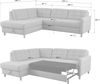 CAVADORE Ecksofa Piccoli mit Ottomane links / Sofaecke mit Bettfunktion und Bettkasten im modernen Design / 233 x 80 x 196 / Flachgewebe Beige Bild 2