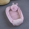 Mini PUNKTE Rosa/MINKY Altrosa Baumwolle Polar Fleece Babynest Neugeborene Baby Unterlage Reisebett Nestchen SOLO/o. Ausstattung SET für Mädchen (Nestchen + Bärchen) Bild 2