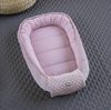 Mini PUNKTE Rosa/MINKY Altrosa Baumwolle Polar Fleece Babynest Neugeborene Baby Unterlage Reisebett Nestchen SOLO/o. Ausstattung SET für Mädchen (Nestchen + Bärchen) Bild 5