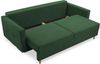 Schlafsofa Sofa Pastella Couch Ausklappbares Sofa Schlaffunktion Bettkasten - Kissen Bettzeugbehälter Hilfsautomat - Wohnzimmer, Gästezimmer Modern Design (Kronos 19 Grün) Bild 5