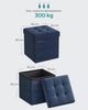 Songmics 38 cm Sitzbank mit Stauraum, klappbare Sitztruhe, Aufbewahrungsbox, Fußbank, mitternachtsblau LSF027Q02 Bild 3