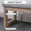 HOMCOM Fußhocker Polsterhocker mit Leinenoptik, (Eingangbank, 1 St, Fußbank), Grau 68 x 38 x 42 cm Bild 4