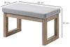 HOMCOM Fußhocker Polsterhocker mit Leinenoptik, (Eingangbank, 1 St, Fußbank), Grau 68 x 38 x 42 cm Bild 3