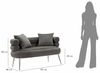 Dmora Sofa 2-Sitzer Roosevelt 133 x 68 x 69 cm Grau, Armlehnen Bild 3