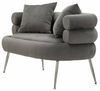 Dmora Sofa 2-Sitzer Roosevelt 133 x 68 x 69 cm Grau, Armlehnen Bild 4