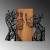 dekoratives Wandaccessoire aus Holz, 'Tree Woman And Man', 58 x 3 x 70, Nussbaum, Schwarz Bild 4
