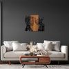 dekoratives Wandaccessoire aus Holz, 'Tree Woman And Man', 58 x 3 x 70, Nussbaum, Schwarz Bild 3