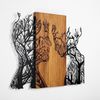dekoratives Wandaccessoire aus Holz, 'Tree Woman And Man', 58 x 3 x 70, Nussbaum, Schwarz Bild 5