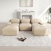 Ball & Cast Cord Sofa, Boneless Couch mit Ottomane, Ohne Montage, Sofa Modular mit Polsterung für Wohnzimmer, Schlafzimmer, Beige, 3 Sitze + 2 Ottomane Bild 3