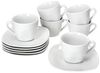 MamboCat Tasse 6er Set Lotta Kaffeetassen mit Untertassen 6 Personen weiß Porzellan, Porzellan Bild 2