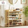 HOMCOM Schuhregal mit 6 Ebenen, Schublade aus Bambus, für max. 18 Paar Schuhe, Schuhständer 1-tlg, für Eingang, Schlafzimmer, 101 x 30 x 100 cm, Natur Bild 2