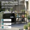 Outdoorset Bolognano Standregal Schrank und Servierwagen Schwarz, matt [casa. pro] Bild 3