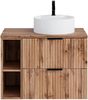 Vente-unique - ZEVARA Waschbeckenmöbel Holz, Platte Beige - B 46 cm x H 57 cm x L 80 cm Bild 5