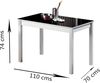 ASTIMESA Fester Tisch kuechentisch, Metall Glas Holz, rot, 110x70 cm Bild 3
