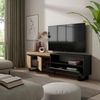 Skraut Home | TV-Schrank, Lowboard | für Wohnzimmer und Esszimmer | 200 x 57 x 35 cm | Für TV-Geräte bis zu 80" | Industriedesign | Moderner Stil | Eiche Schwarz Bild 4