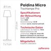 Zafferano, Poldina Micro Lampe, Kabellose, Wiederaufladbare Tischlampe mit Touch Control, Geeignet für Wohnzimmer und Außenbereich, Dimmer, 2200-3000 K, Höhe 27,5 cm, Farbe Gelbgrün Bild 4