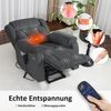 M MCombo 4-Motoren-Fernsehsessel mit Aufstehhilfe Elektrisch, Elektrische Lenden- & Kopfstütze 165°Zero-Gravity Sessel mit Aufstehhilfe, Massage & Heizung 7558 (Stoff, Dunkelgrau) Bild 5