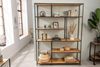riess-ambiente Bücherregal SLIM LINE 185x135cm natur / schwarz, Einzelartikel 1-tlg, Wohnzimmer · Holzwerkstoff · Metall · mit Ablage · Industrial Bild 4
