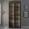 Vitrine mit zwei Türen, Farbe Schwarz, 88,7 x 200,4 x 36,25 cm Bild 2