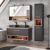 Bad Spiegelschrank 120 cm BOLOGNA-56 inkl. LED Beleuchtung in anthrazit mit Artisan Eiche Nb, B/H/T: ca. 120/80/25 cm Bild 2