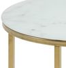 Selsey BAKAR - Beistelltisch/Couchtisch im Glamour Stil, Marmoroptik mit Metallgestell in Gold, rund 50 cm Bild 4