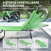 Outsunny Gartenliege mit Lesefenster, Kopfkissen, 4-Fach verstellbare Rückenlehne, Sonnenliege klappbar, 1 St, wetterfeste Liegestuhl, bis 120 kg belastbar, für Garten Strand Pool, Grün Bild 5
