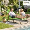 Outsunny Gartenliege mit Lesefenster, Kopfkissen, 4-Fach verstellbare Rückenlehne, Sonnenliege klappbar, 1 St, wetterfeste Liegestuhl, bis 120 kg belastbar, für Garten Strand Pool, Grün Bild 2