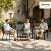 Outsunny Sitzgruppe für 4 Personen mit 2er Sofa Stuhl Beistelltisch, (Gartenlounge, 4-tlg, Gartenmöbel Set), für Garten Balkon Schwarz Bild 2