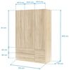 Habitdesign LCX453F - Kleiderschrank mit 3 Türen und 4 Schubladen, Schlafzimmerschrank, Maße: 200 cm (H) x 135 cm (B) x 52 cm (T) Bild 3