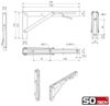 SO-TECH® Wandregalhalter 1 Paar Schwerlast Klappkonsolen Tragkraft bis 150 kg, Set, echt Edelstahl, Breite 25 mm, Höhe 120 mm, Tiefe 250 mm Bild 5